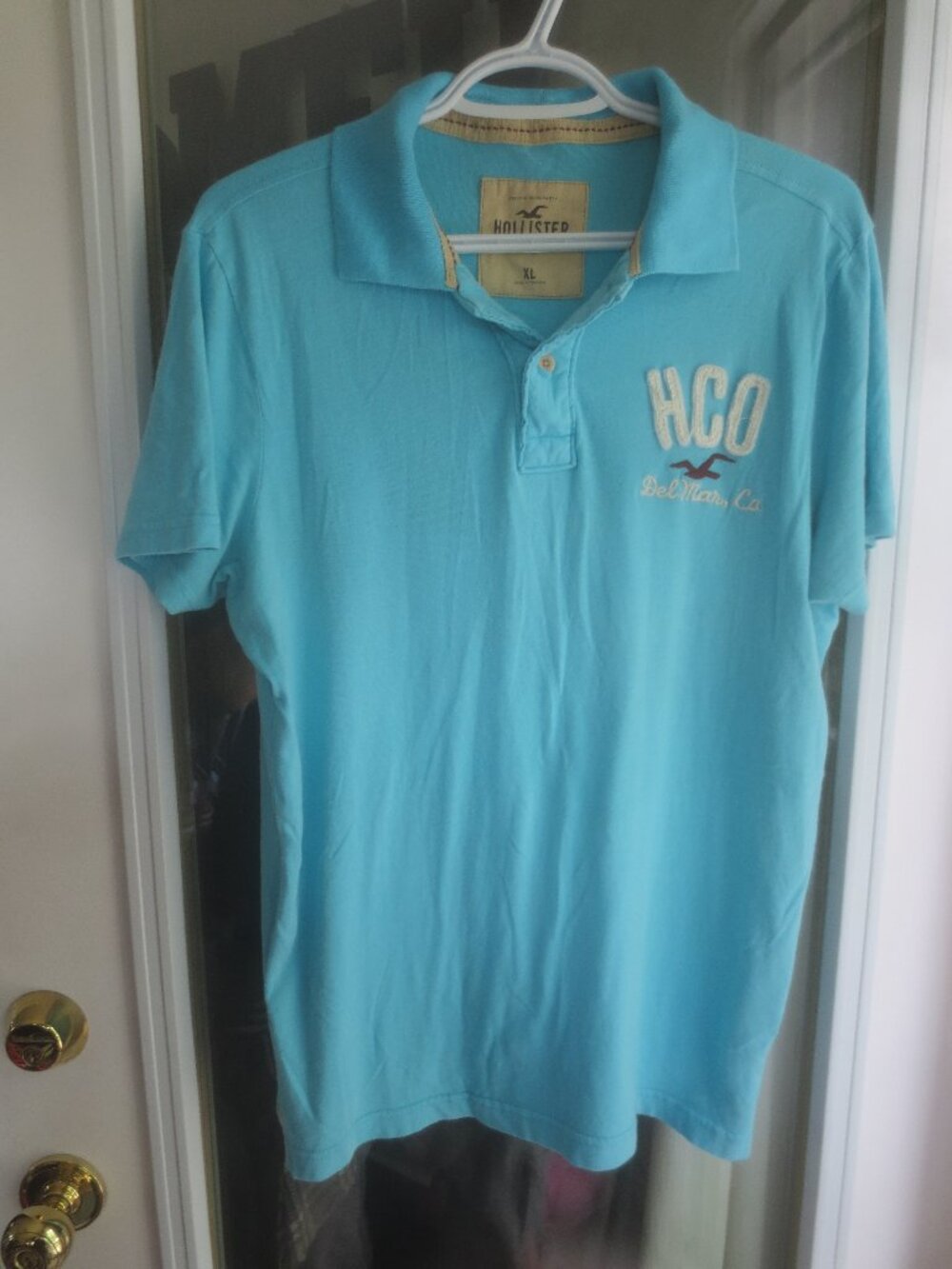 Electric Aqua Blue Soft Brushed Cotton Polo Shirt - Size XL Men's (Slim).